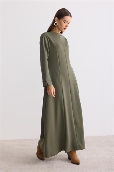 Modal Kumaş A Form Elbise Yeşil