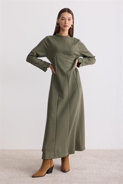 Modal Kumaş A Form Elbise Yeşil