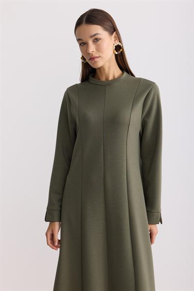Modal Kumaş A Form Elbise Yeşil