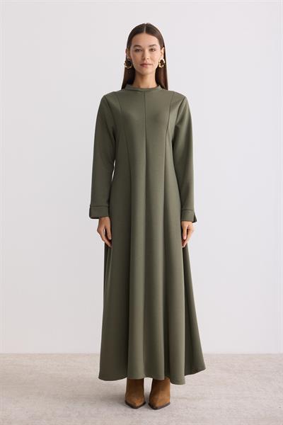 Modal Kumaş A Form Elbise Yeşil