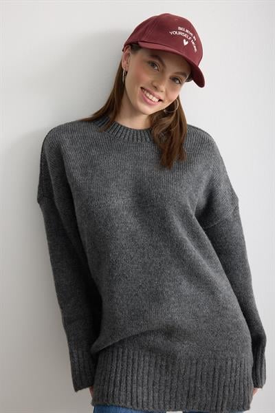 Oversize Triko Kazak Antrasit