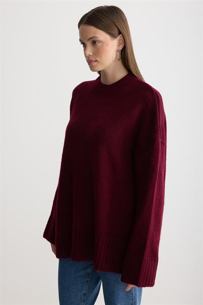 Oversize Triko Kazak Bordo