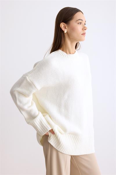 Oversize Triko Kazak Ekru