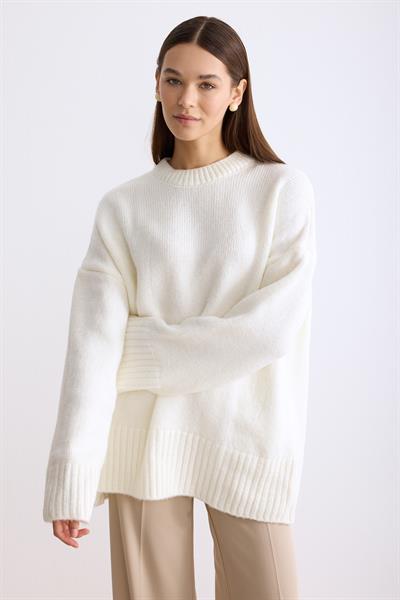 Oversize Triko Kazak Ekru