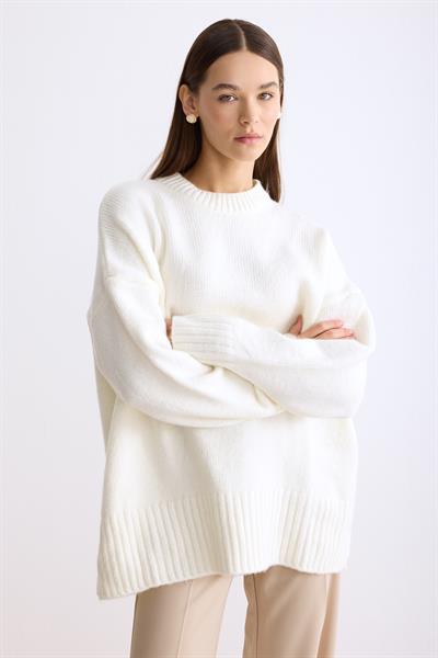 Oversize Triko Kazak Ekru