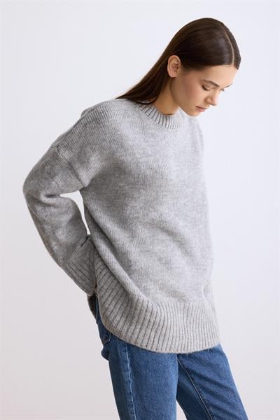 Oversize Triko Kazak Gri