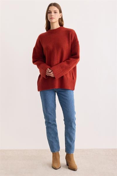 Oversize Triko Kazak Kiremit