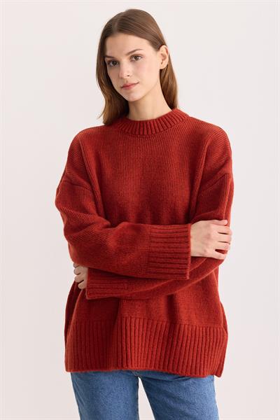 Oversize Triko Kazak Kiremit