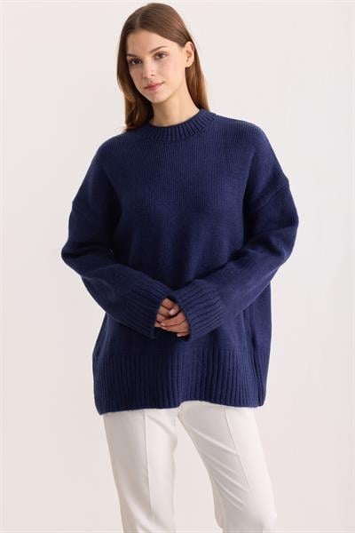 Oversize Triko Kazak Lacivert