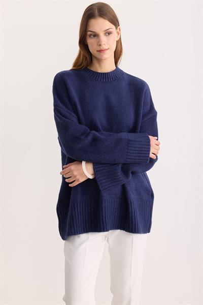 Oversize Triko Kazak Lacivert