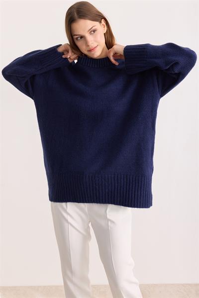 Oversize Triko Kazak Lacivert