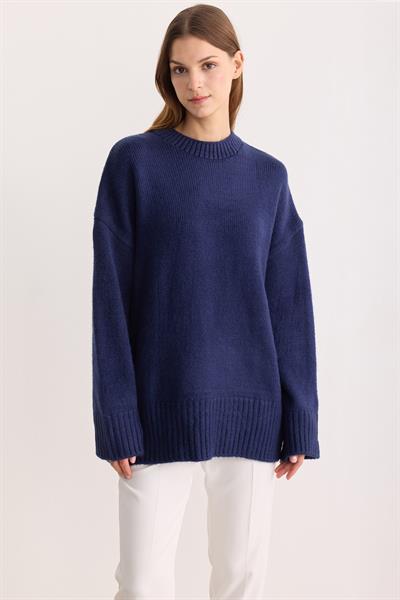 Oversize Triko Kazak Lacivert