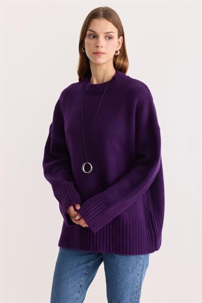 Oversize Triko Kazak Mor