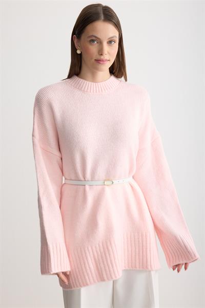 Oversize Triko Kazak Pembe