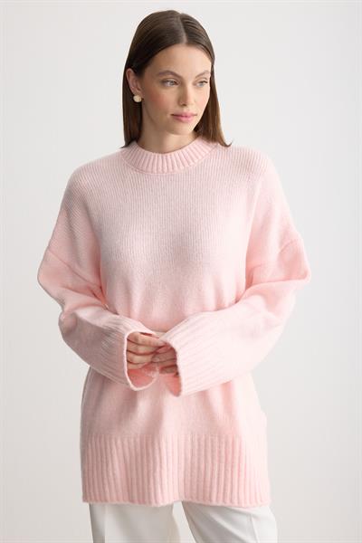 Oversize Triko Kazak Pembe