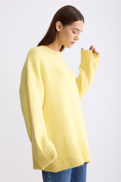 Oversize Triko Kazak Sarı