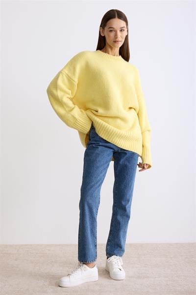 Oversize Triko Kazak Sarı