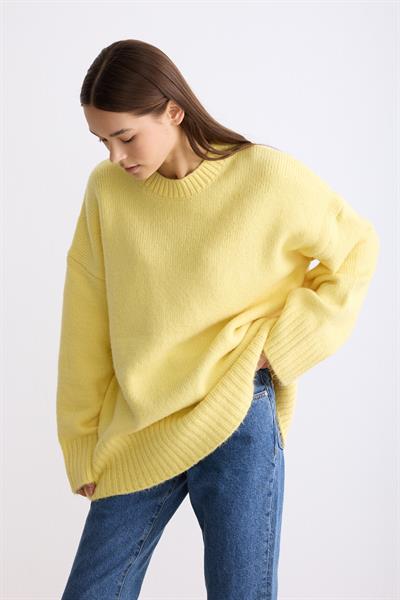 Oversize Triko Kazak Sarı