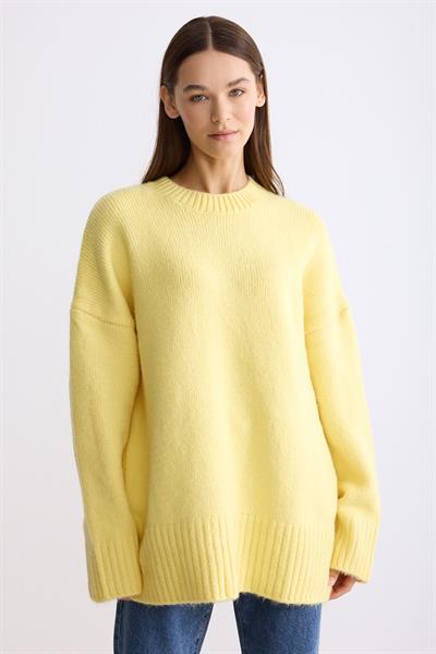 Oversize Triko Kazak Sarı