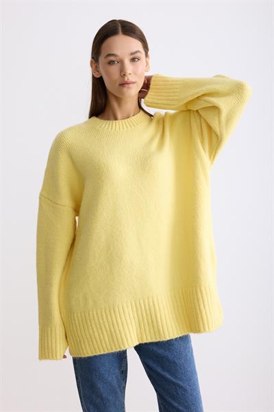 Oversize Triko Kazak Sarı