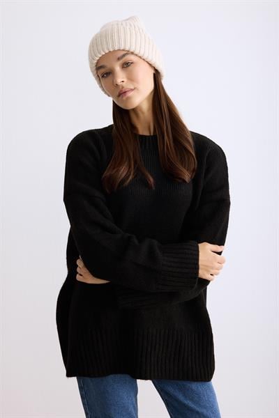 Oversize Triko Kazak Siyah