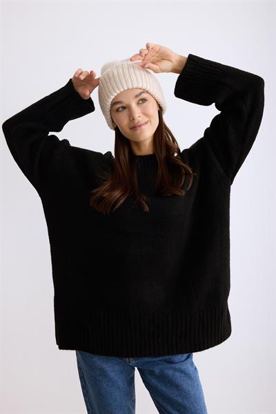 Oversize Triko Kazak Siyah