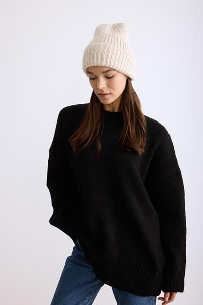 Oversize Triko Kazak Siyah