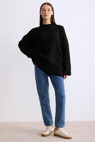 Oversize Triko Kazak Siyah