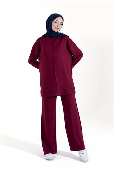 Pamuklu Oysho Kumaş Eşofman Takımı Bordo
