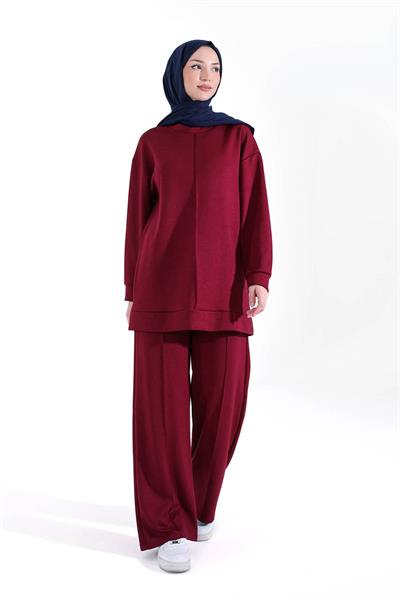 Pamuklu Oysho Kumaş Eşofman Takımı Bordo