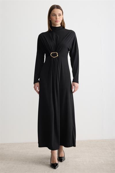 Toka Detaylı Sendi Elbise Siyah