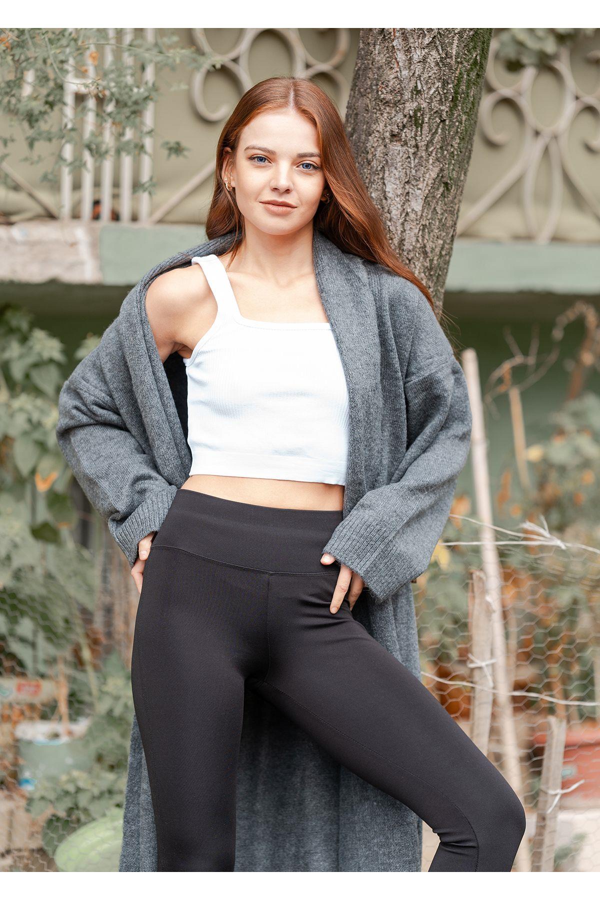 Kadın Askılı Crop Atlet
