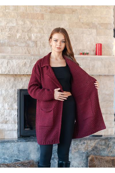 Düğme Detaylı Örme Hırka