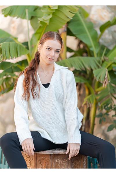 Gömlek Yaka Oversize Basic Kazak