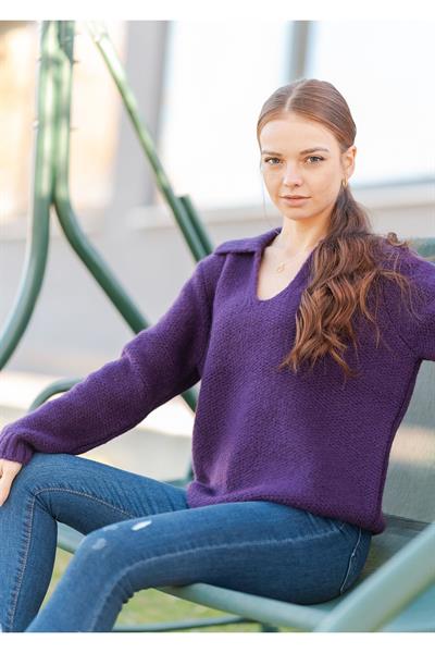 Gömlek Yaka Oversize Basic Kazak