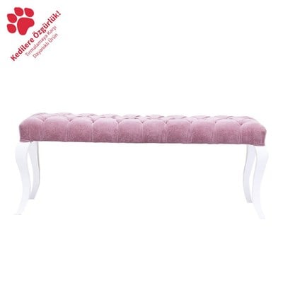 3A Mobilya Pembe Kapitone Taşlı Puf