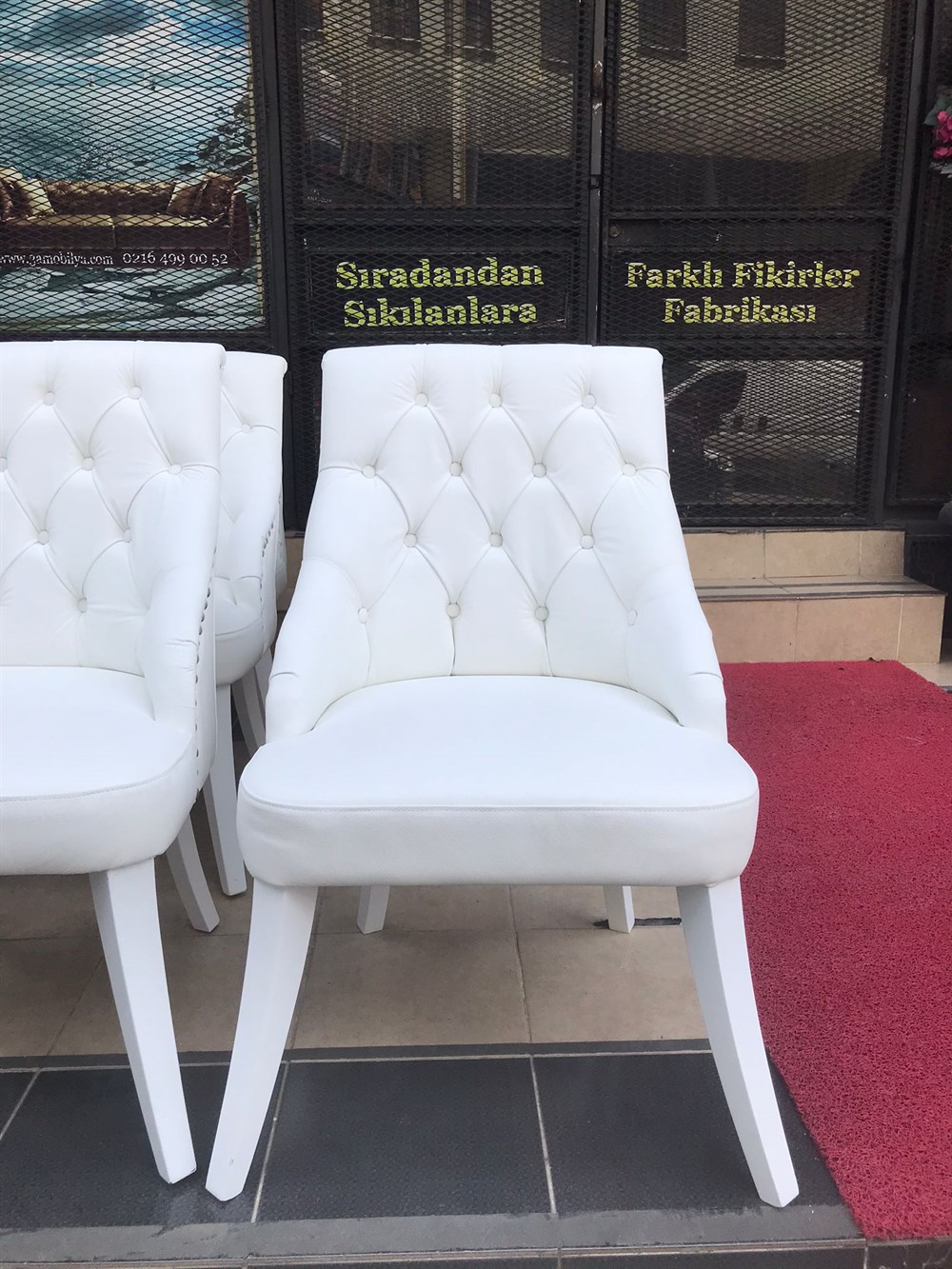 3A HAKİKİ DERİ WHİTE SWAN LUXURY CHAİR