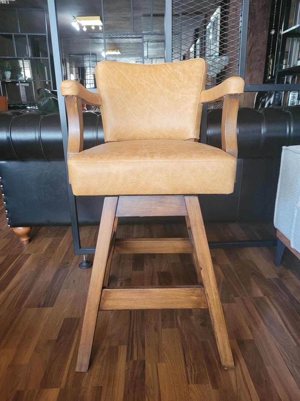 3A MOBİLYA HAKİKİ DERİ TEXAS BAR SANDALYESİ 