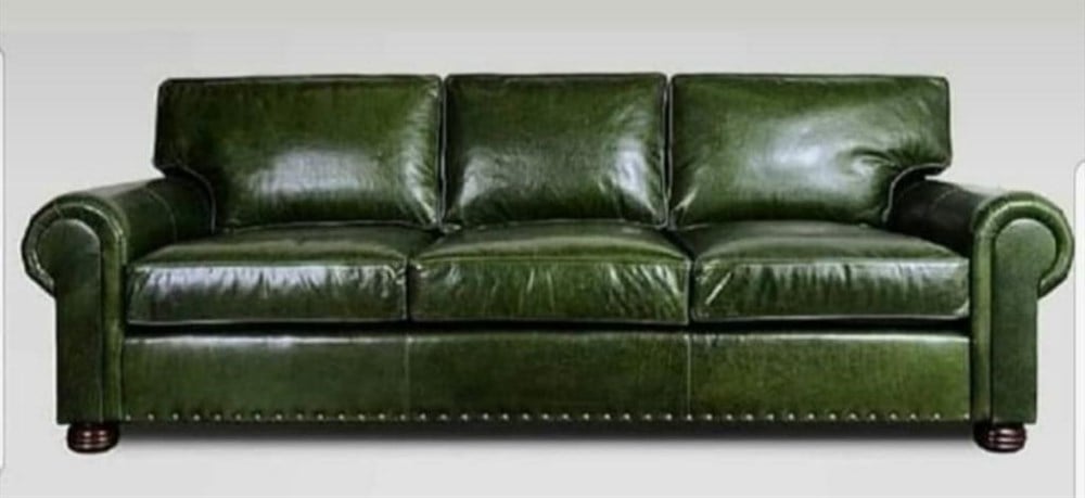 3A MOBİLYA REAL LEATHER GREEN KANEPE