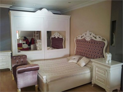 3A Mobilya Luxory Yatak Başı - Komodin - Puf - Dolap