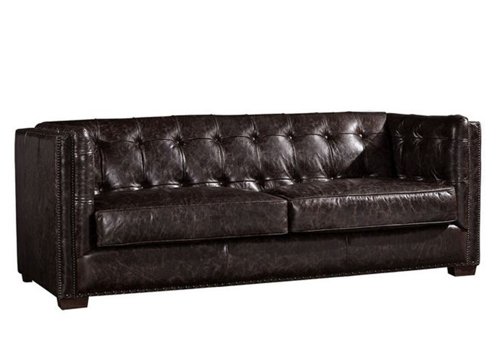 Vintage Dark Brown 3A Tuxedo Kanepe