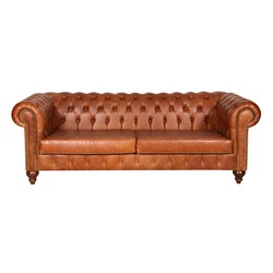 3A HAKİKİ DERİ NAPPA CHESTERFİELD