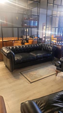 3A MOBİLYA HAKİKİ DERİ BLACK LİNE  CHESTERFİELD 