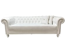 3A MOBİLYA WHİTE LEATHER HAKİKİ DERİ CHESTERFİELD