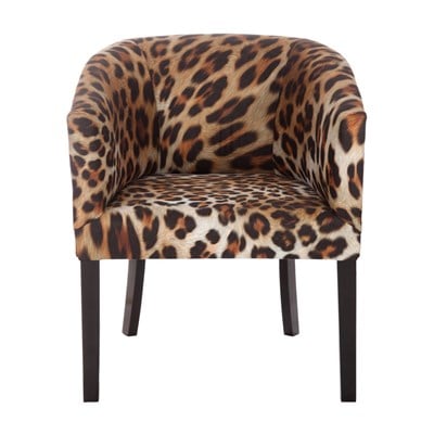 3A Mobilya Siyah Ayak Leopar Oval Berjer - Leopar