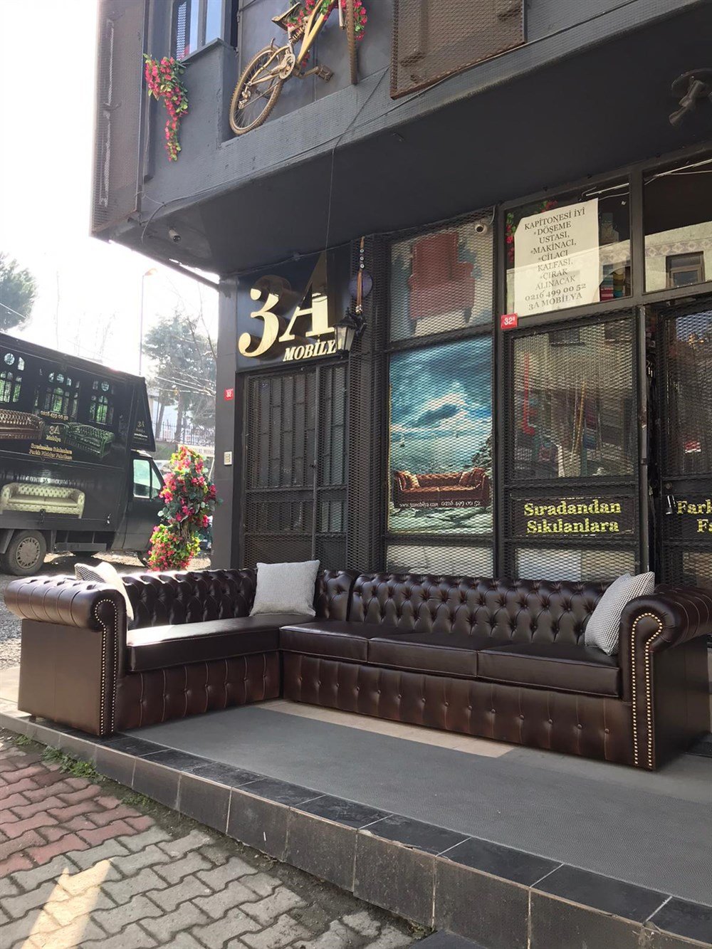 3 MOBİLYA  BİTTER BROWN CHESTER L KANEPE 