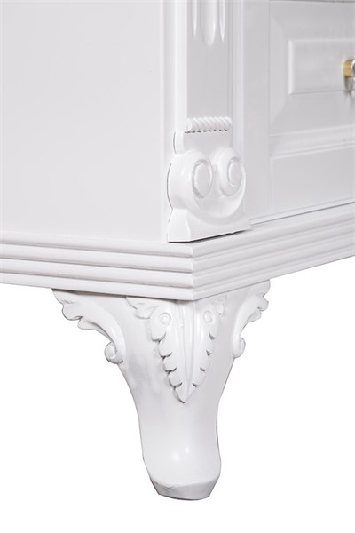 3A Mobilya Oymalı Ağır Komodin - Beyaz