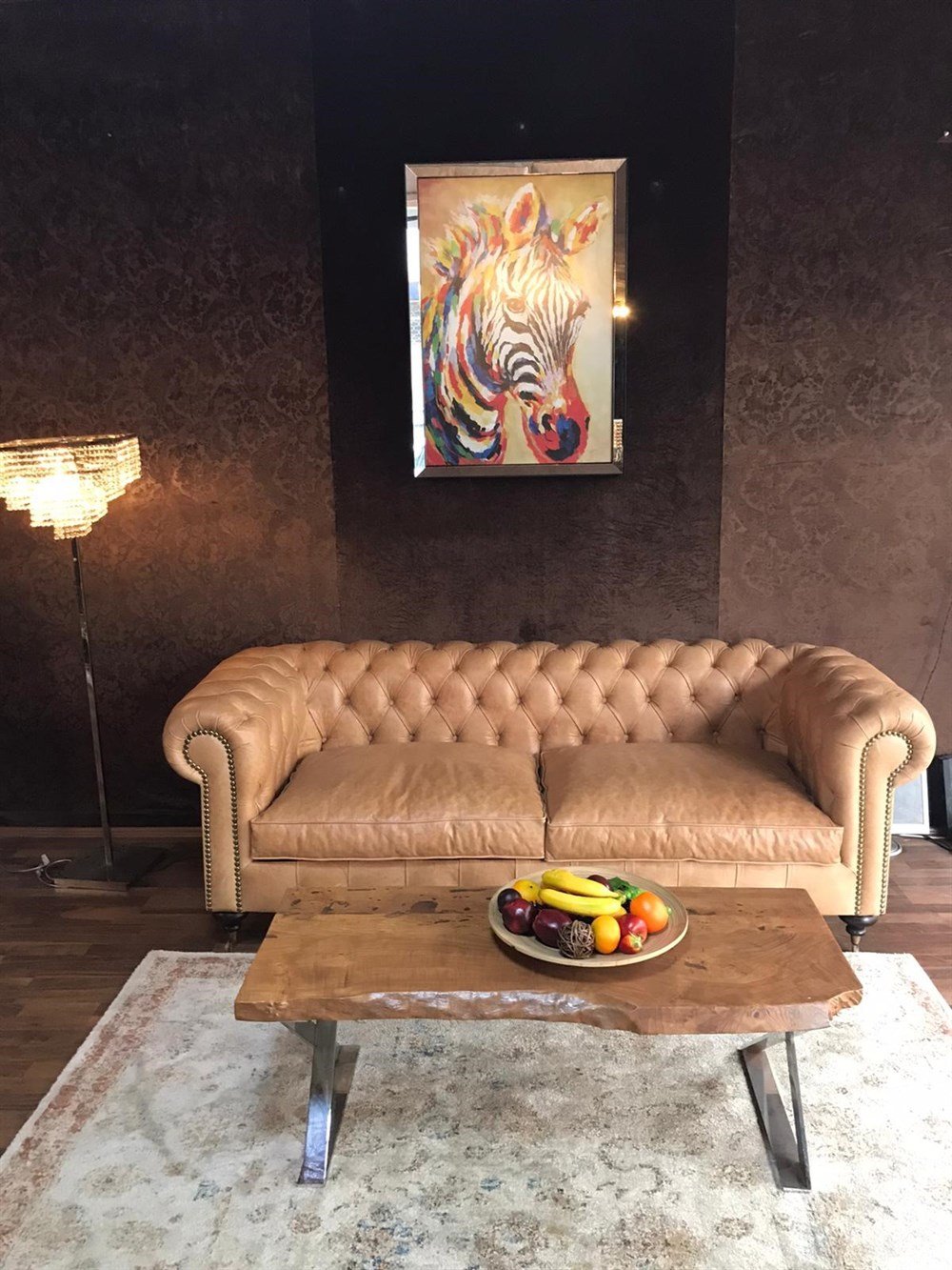 3A BRİSTOL TABA HAKİKİ DERİ CHESTERFİELD