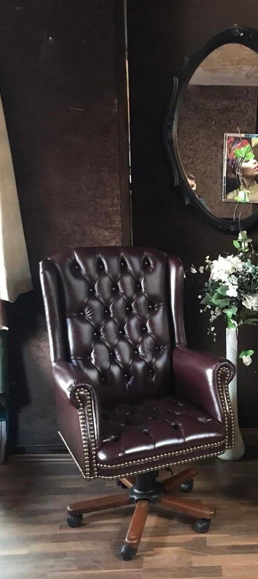 3A ELEGANCE HAKİKİ DERİ MAKAM KOLTUĞU