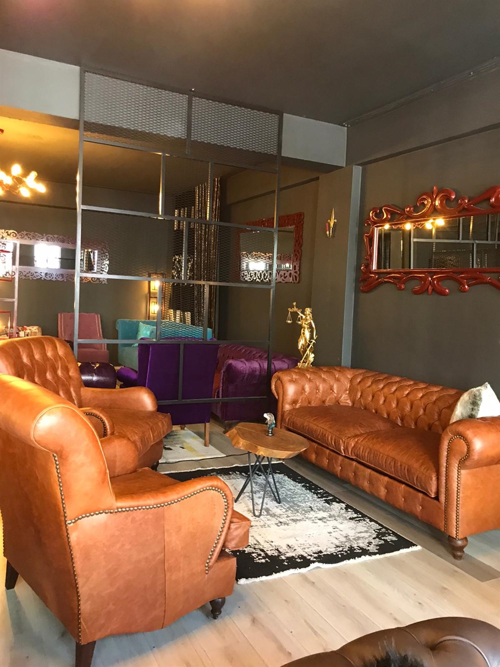 3A HAKİKİ DERİ BİG BOSS CHESTERFİELD TAKIMI